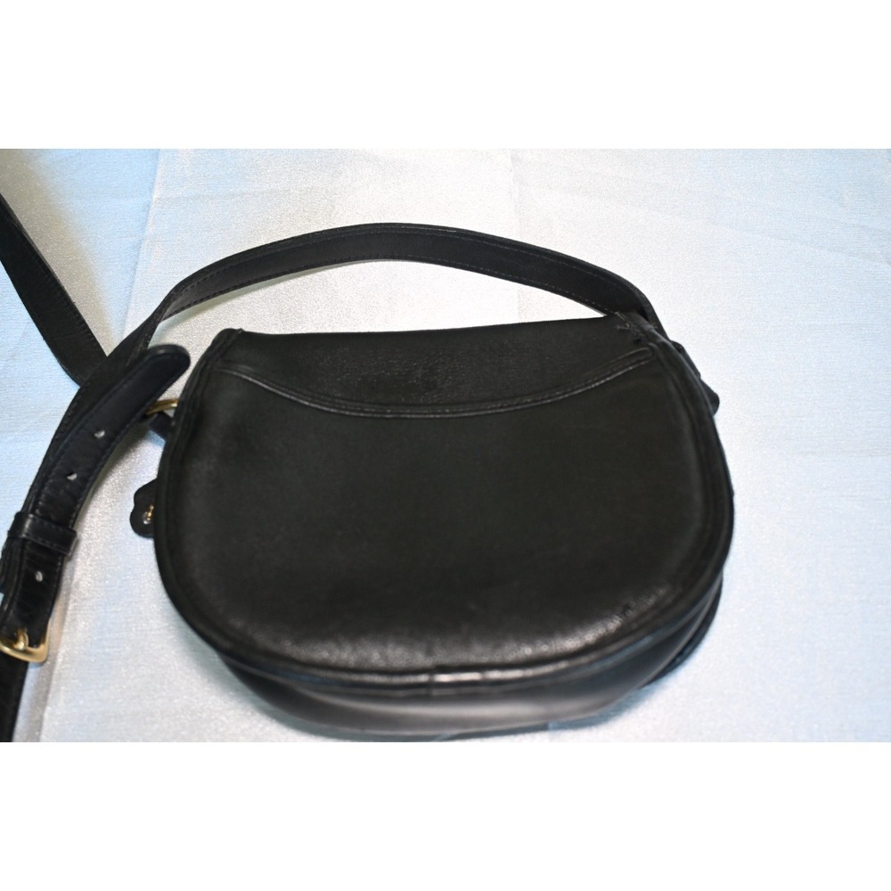 Vintage Coach Black Leather Crossbody Bag Turn Lock Flap USA 9981 - Picture 8 of 16